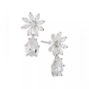 Nadri Wildflower Cubic Zirconia Flower Drop Earrings